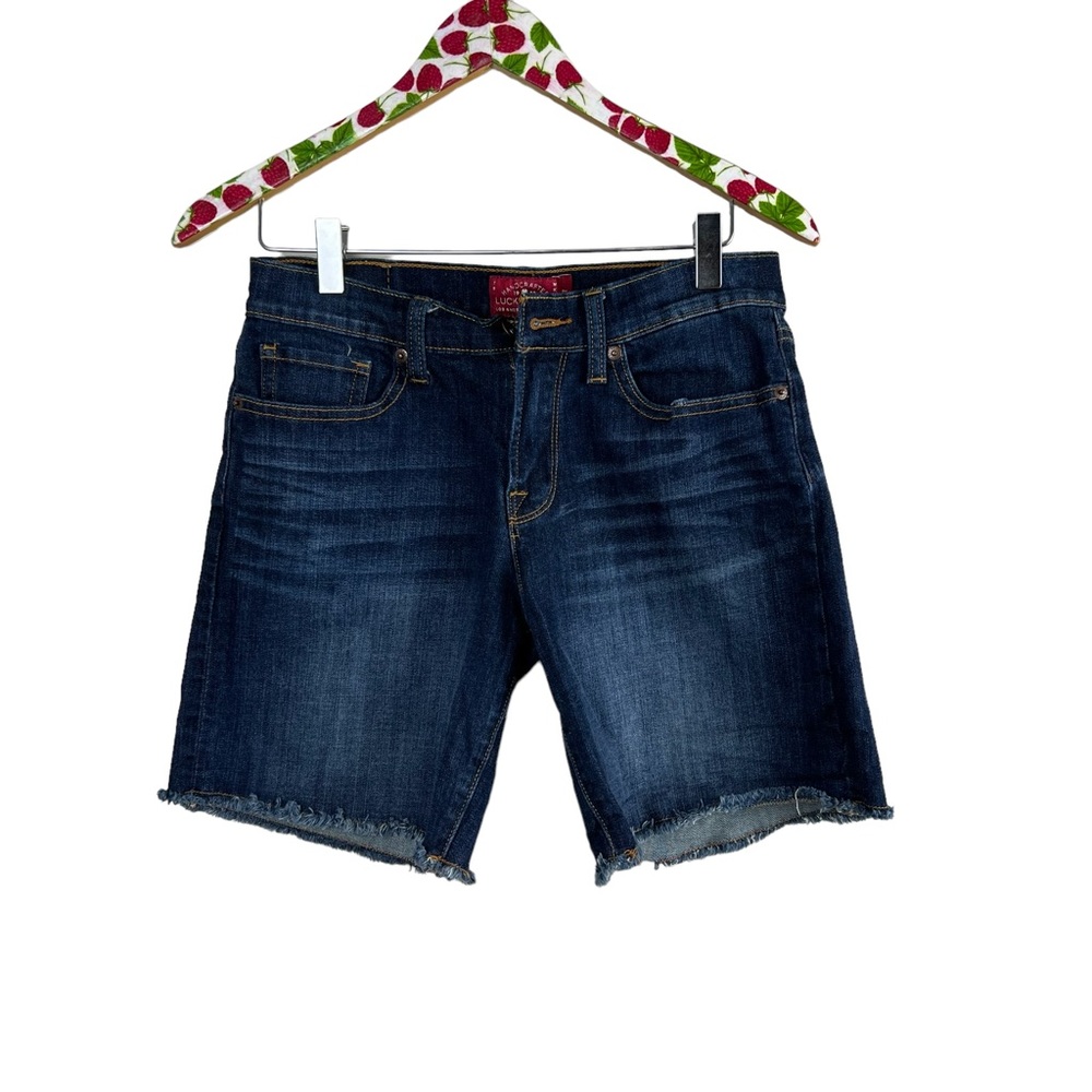 Lucky Brand The Roll Up Womens Shorts Frayed Dark Size 4